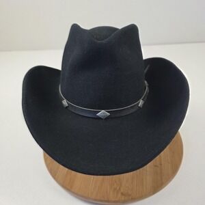 Eddy Bros Hat Cowboy Fitted Mens Large Black Wool Range Rider Western USA